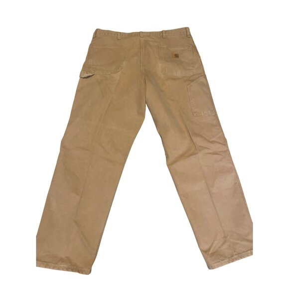 Carhartt Mens Brown Thrashed Work Pants 42x32 Durable 100% Cotton Relaxed Fit - Picture 6 of 8